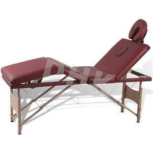 Foldable PU Four Section Wooden Massage Bed