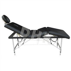 Height Adjustable Four Section Portable Aluminium Massage Bed