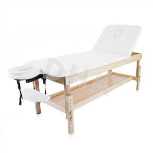 PVC Round Corner PVC Stationary Wooden Massage Bed